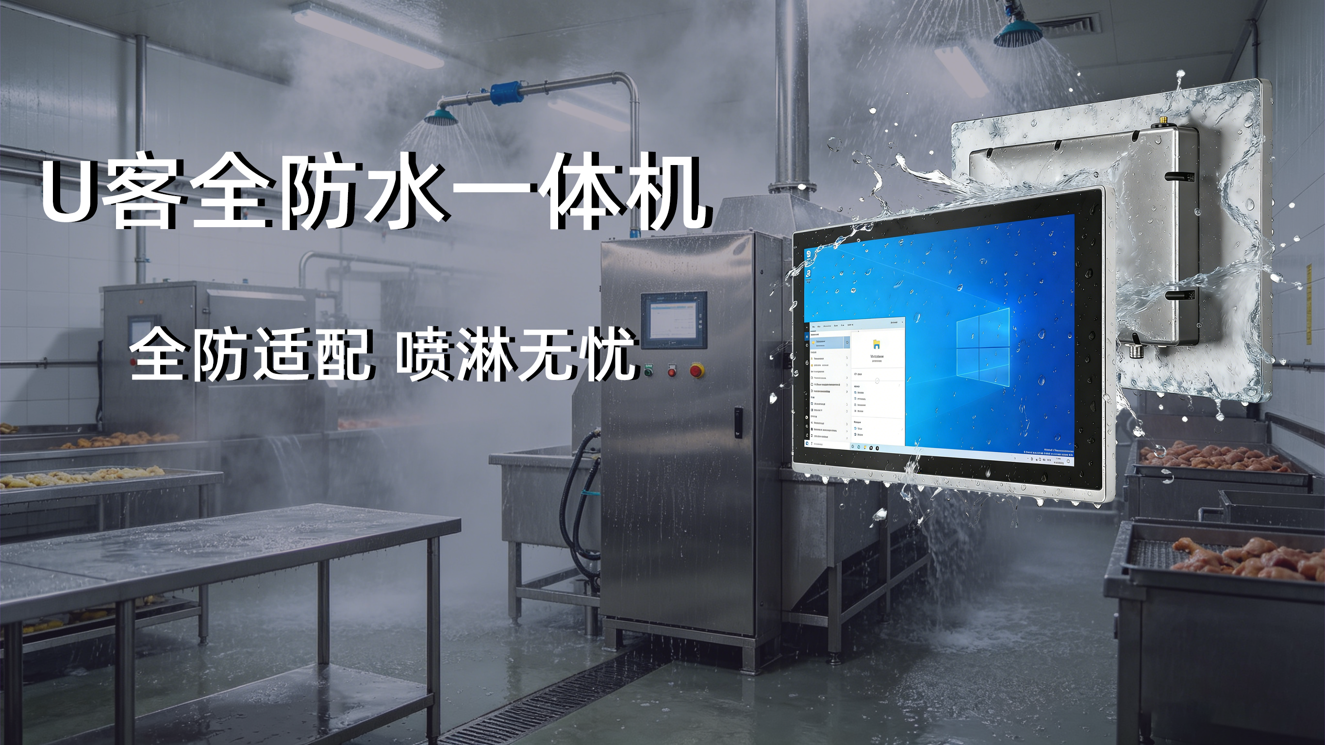以防水之力，筑产线之稳丨U客全防水一体机赋能食品加工喷淋车间数智升级